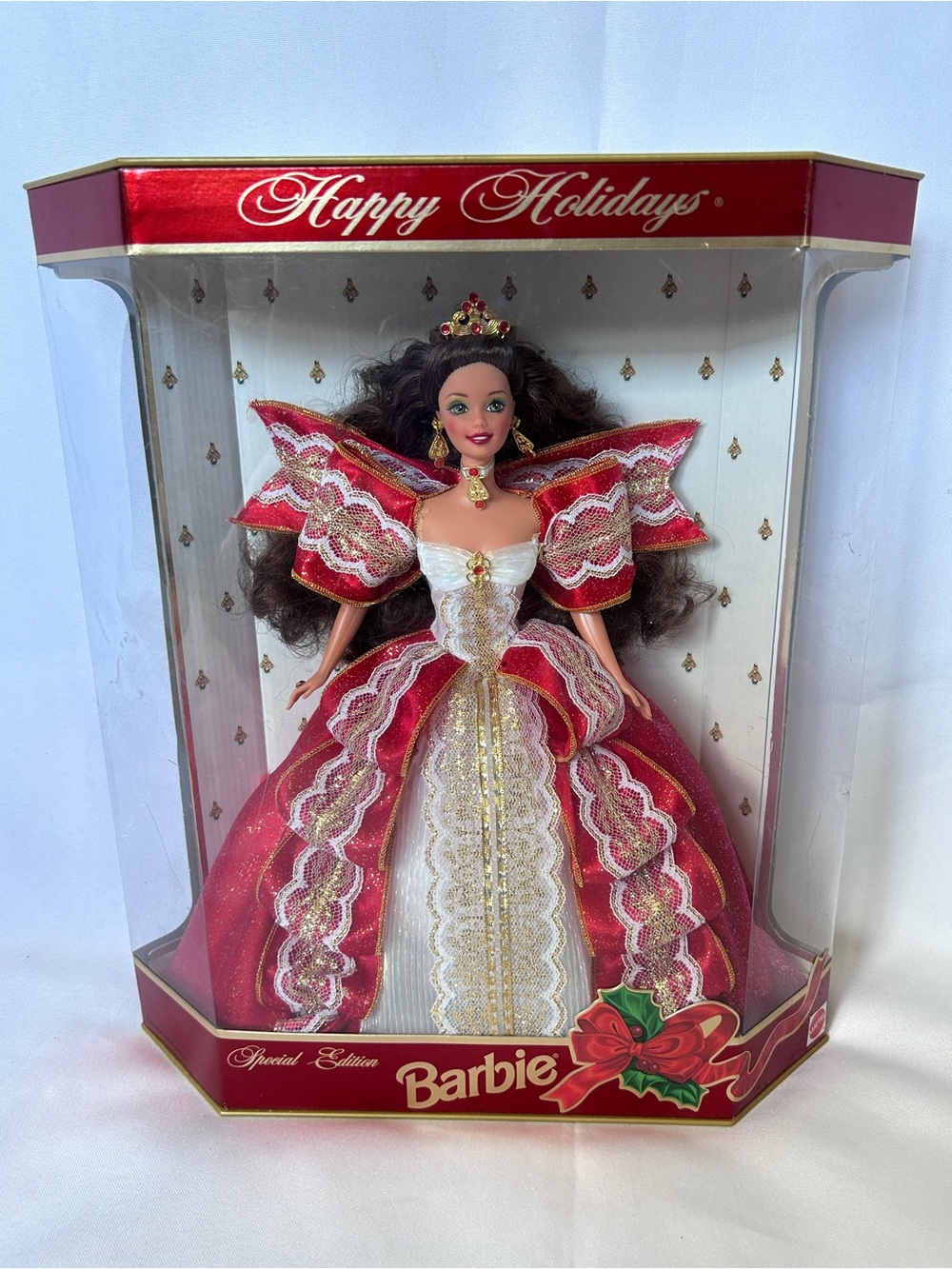 Barbie Holiday Special Edition Red, White & Gold Gown Doll (Year 1997)